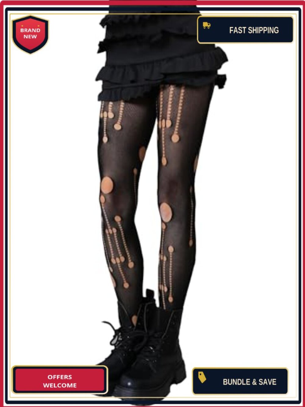 Nylon Spandex Fishnet Tights One Size Fits Most